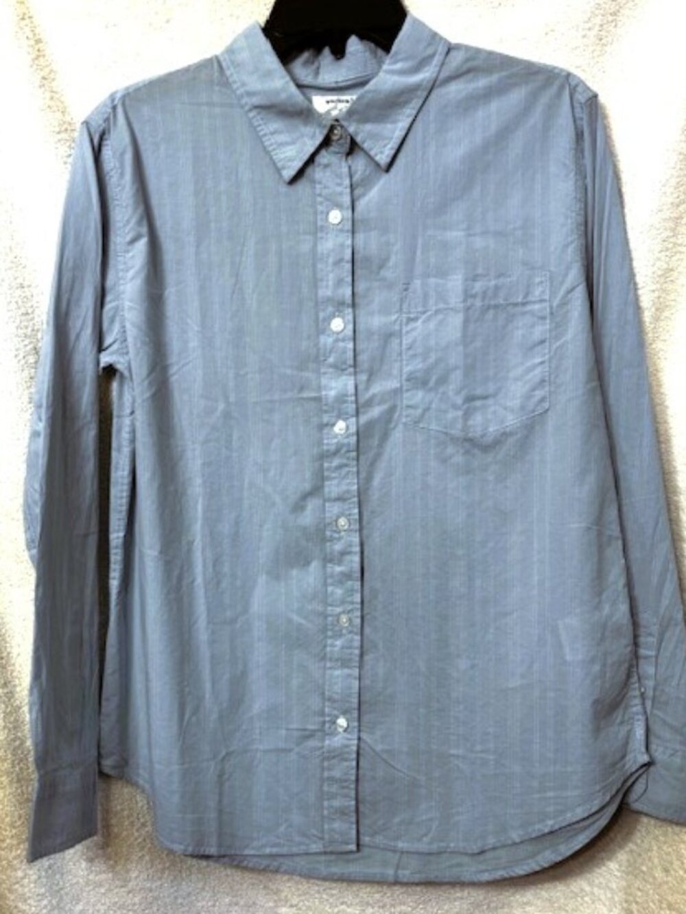 Weekend Los Angeles Leonie baby blue/white pinstripe cotton shirt NWOT Size S